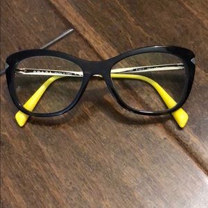Prada Black, Gold and Yellow Glasses